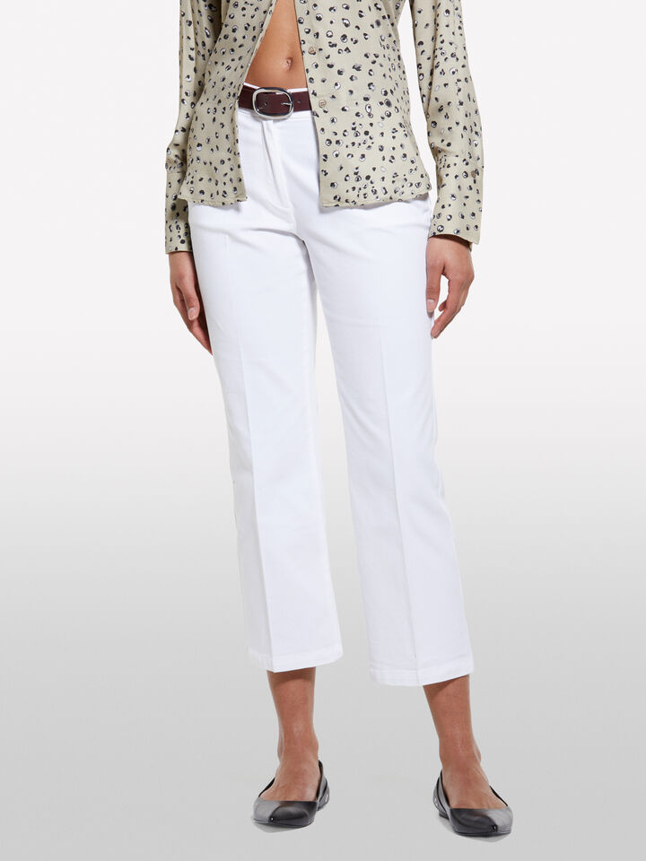 Παντελόνι flare fit λευκό - παντελόνια flare γυναικεία - Λευκο | Sisley image number 4